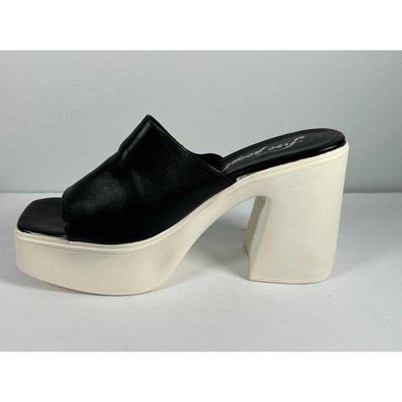 Free People Women's 'Zoe' Platform Slide Sandal in Black Art OB1313958 Size 39 - Picture 4 of 12